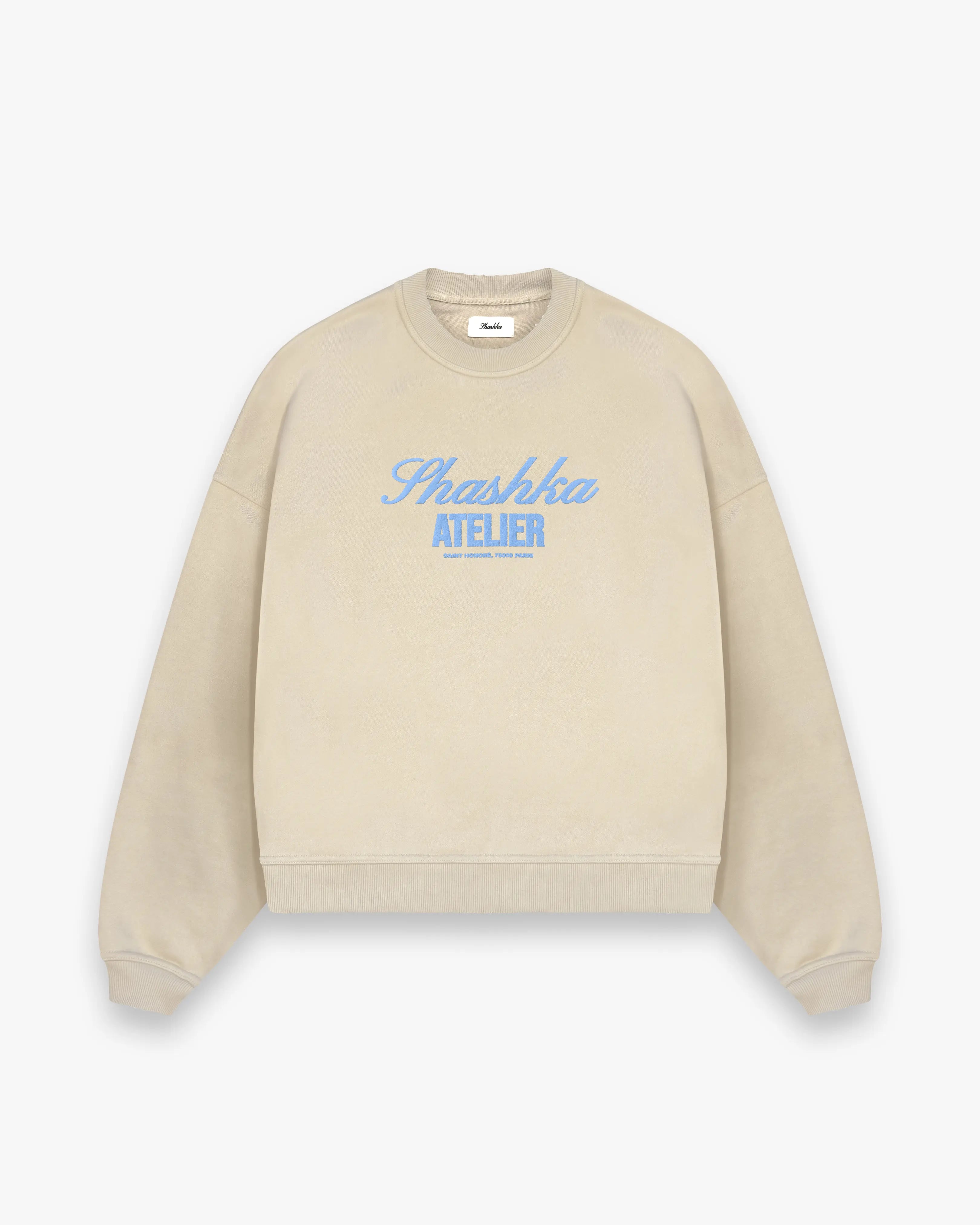 Atelier Cropped Distressed Sweatshirt